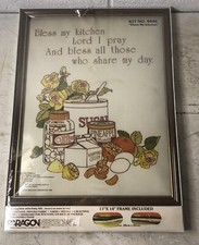VTG 1980 Paragon Needlecraft Embroidery Needlepoint Kit Bless My Kitchen 0446