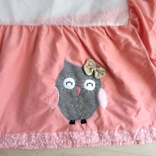 Lambs  Ivy Family Tree Coral Owls Crib Skirt Bed Dust Ruffle Discontinued New