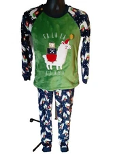 SECRET TREASURES Lounge/Pajama Set Womens Small "FA-LA-LA LLAMA" Fleece Soft 