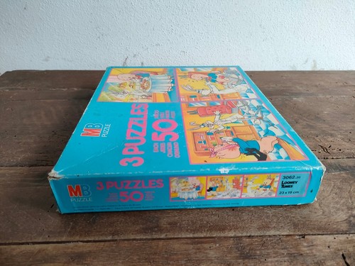 3 Puzzles Looney Tunes Puzzle MB 50 Pezzi Vintage 1983 - Imagen 9 de 10