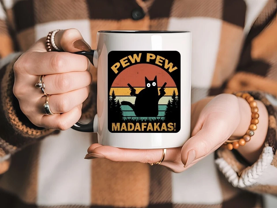 Divertida taza de café Pew Pew Madafakas! Taza de café de 11 oz Foto 4 de 4