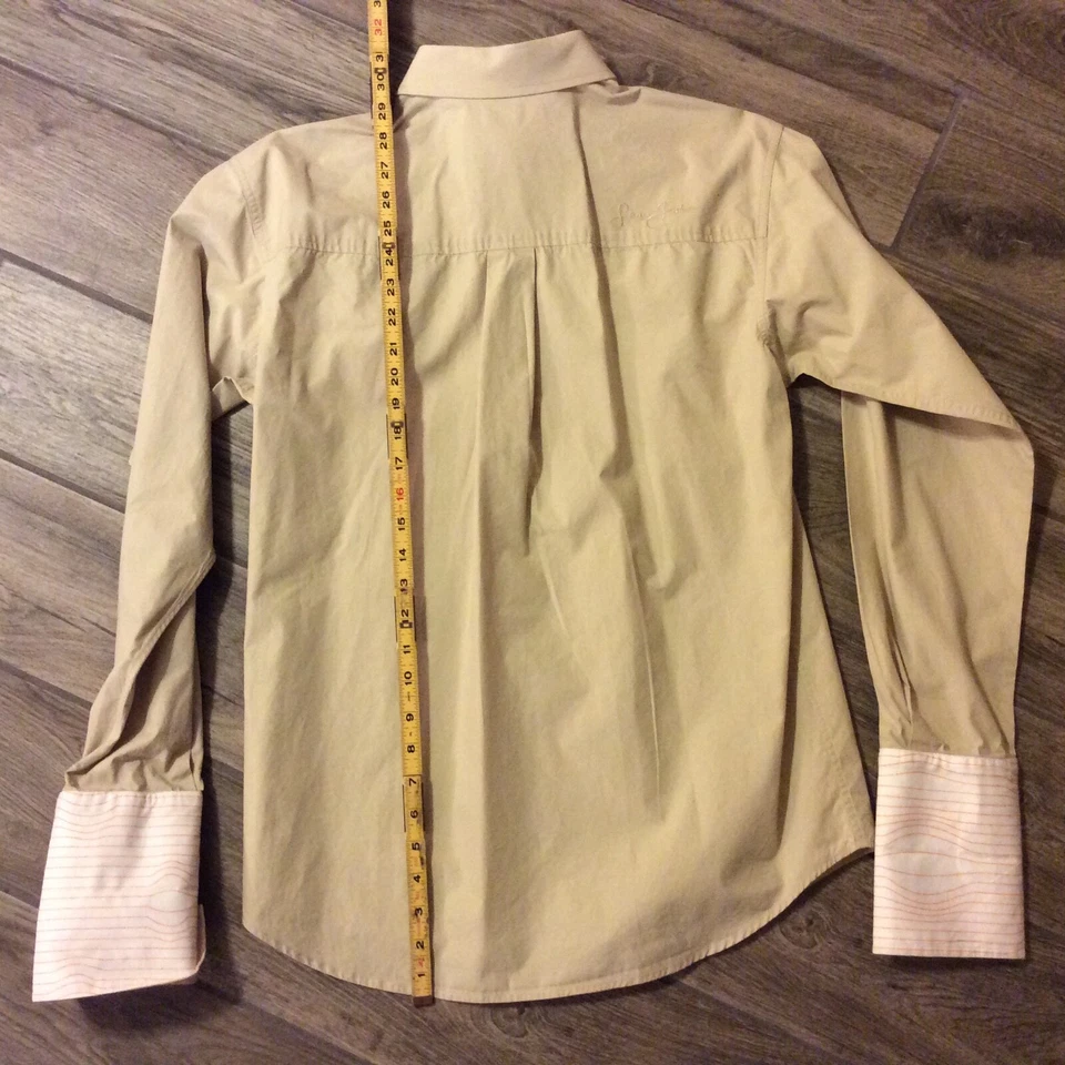 Sean John Solid Beige Men's French Cuff Dress Shirt 15.5-34” pocketless, cotton - Image 3 of 4