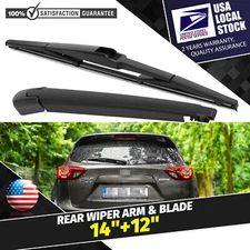 14"+12" Rear Windshield Back Wiper Arm & Blade Set OEM Replacement All Season US