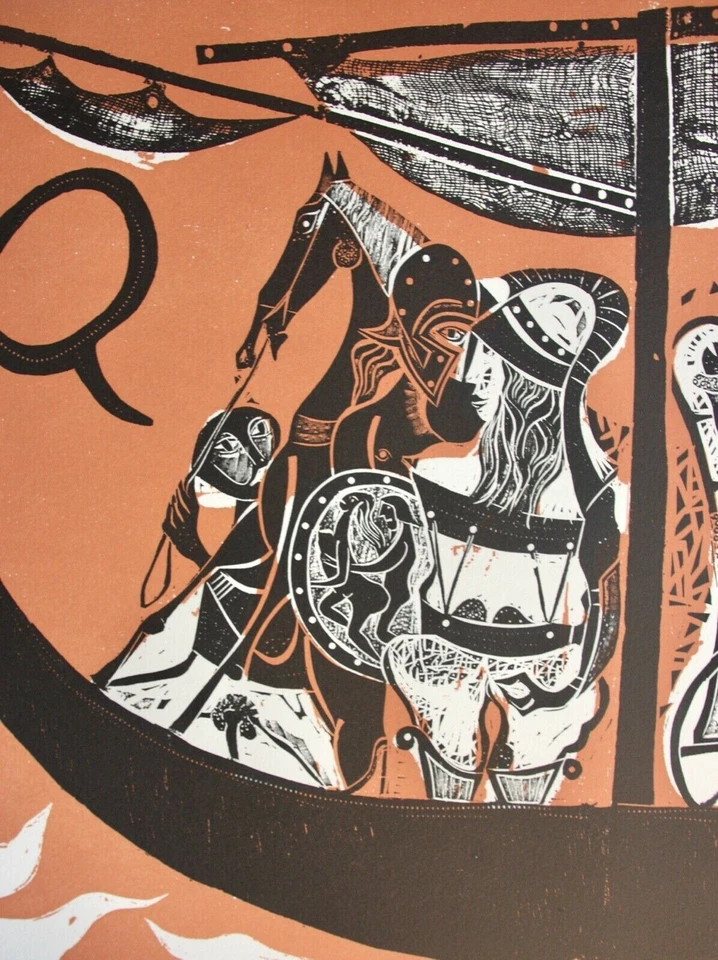 Karl-Heinz Hansen Bahia (1915-1978), Farbholzschnitt, "Das große Odysseus Boot" - Bild 4 von 4