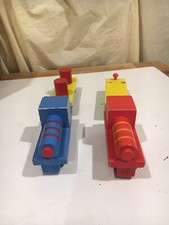 Wooden Trains and Flatbeds about 4.5  Long and 2.5  High