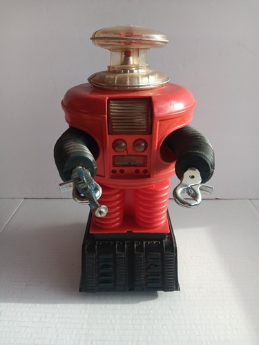 1966 Lost in Space Robot & Original Box by REMCO Rare Red Body with Black Base - Picture 19 of 24