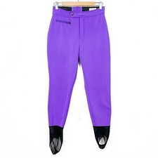 VTG Nils Schoeller High Waist Stirrup Ski Snow Pants  Women's Purple Wool Blend