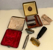 LOT Antique Vintage Ever Ready Safety Razor Cases ADVERTISING GEM Safety Razors