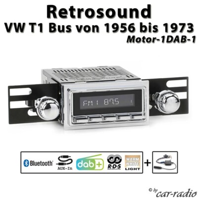 Retrosound Motor-1DAB-1 Retro Autoradio für  VW T1 Bus Typ 1 Bluetooth AUX DAB+