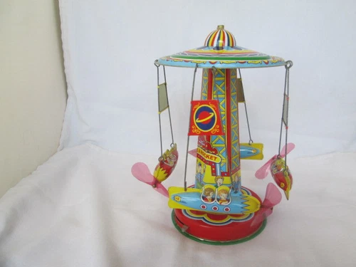 Schylling Tin Litho - Ride A Rocket - Rotating Toy  Spins  Seen On Baby Einstein