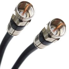 100ft Black Indoor Outdoor 3 Shield Layers Rg6 Coaxial Cable Nickel/brass Connec