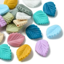 20x Silicone Leaf Beads Bulk for DIY Crafts Keychain Beadable Pens Gift Making