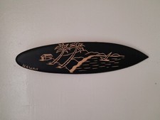 HandCarved Wooden Hawaii Surfboard Souvenir Wall Decor Plaque 12 Tiki Bar Decor