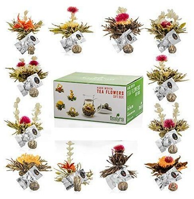 Tealyra - 12 pcs Blooming Flowering Tea - 12 Variety Flavors of Finest Blooming