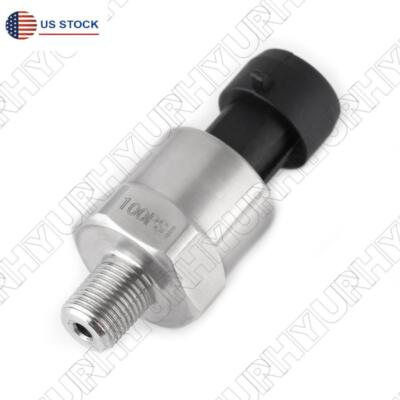 #ad 1 X Universal 5 Volt Electric Gauge Meter Sender Oil Fuel Pressure Sensor 100PSI $19.94