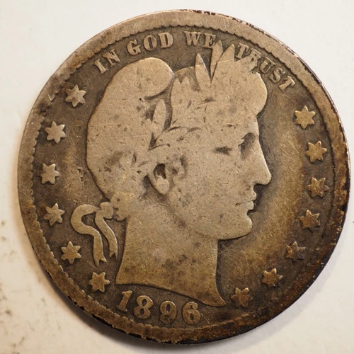 1896 O BARBER QUARTER ***NICE COIN!*** - FREE SHIPPING! A4882