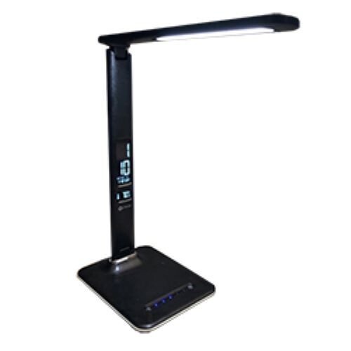 OttLite Wellness Series LED Desk Lamp With Clock USB Charging