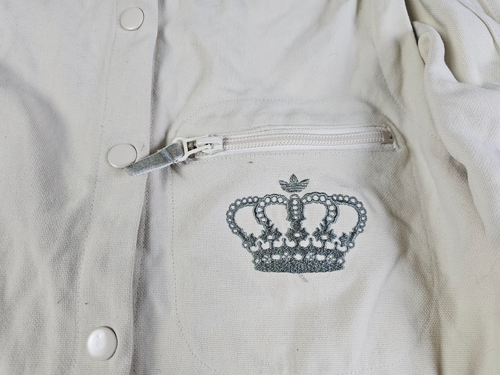 Vintage ADIDAS Missy Eliot Respect Me Blazer Jacket Size 38 Nylon White Military - Picture 4 of 15