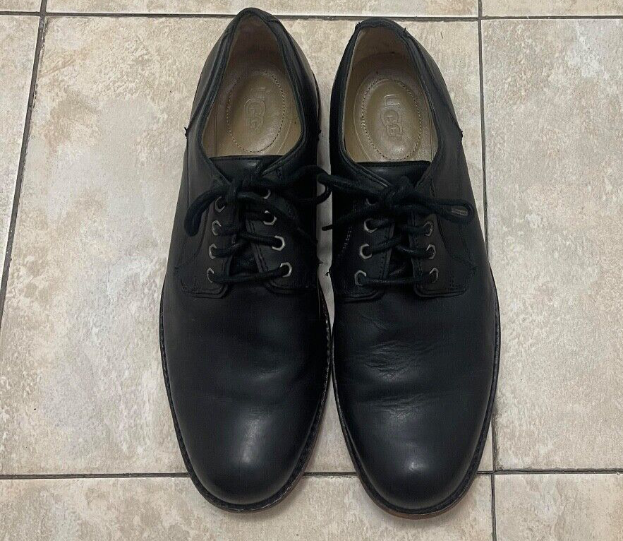 Men's UGG Black Casual Dress Shoes leather/ sheepskin Size 11 eBay