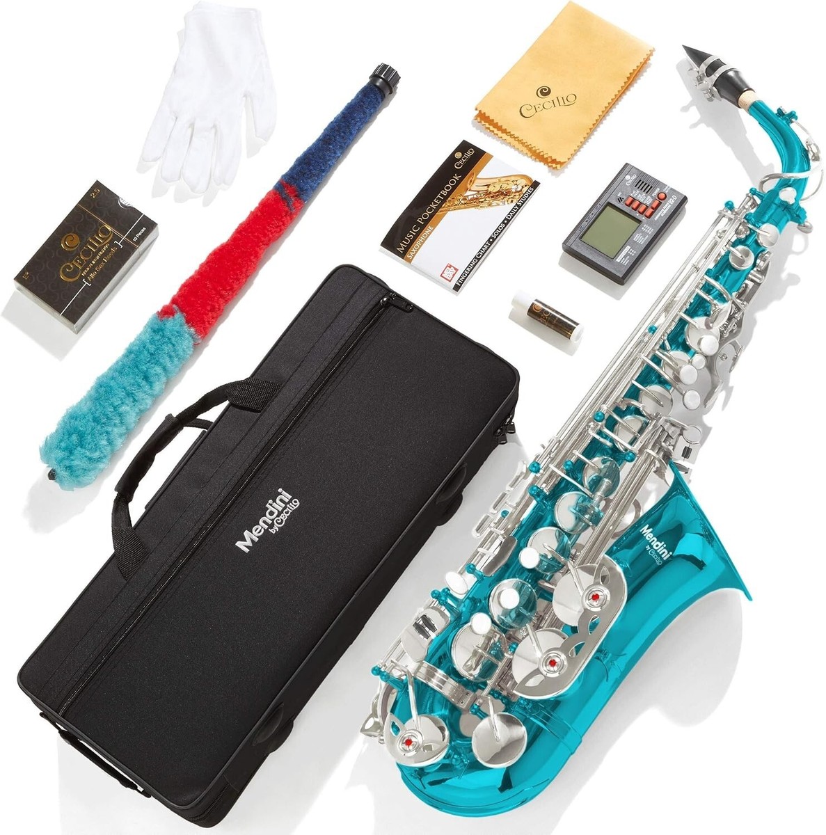 Mendini by Cecilio - MAS-SB - SKY BLUE Lacquer Saxophone with Case