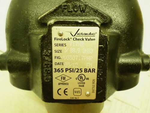 ⭐NEW⭐ VICTAULIC 717H 3/88.9 DN80 FIRELOCK 3" GROOVED CHECK VALVE FM V030717PHR - Picture 2 of 13