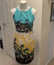 Tahari Women’s Floral Sheath Sleeveless Dress Lined- Sz -2
