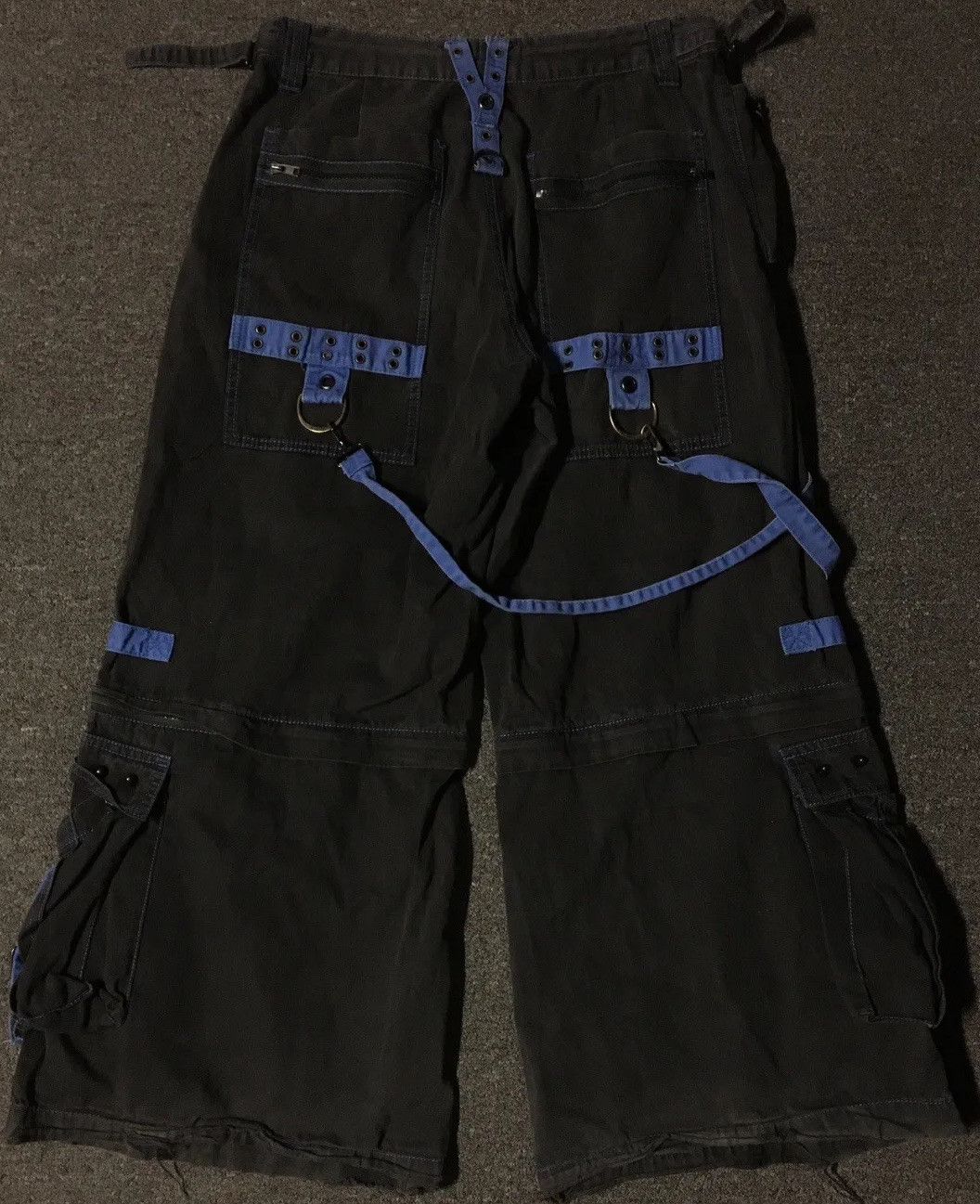 Vtg 90s Tripp NYC Pants L Skull Goth Emo Bondage Baggy Rave Grunge Punk Y2K Jnco image 2