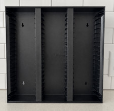 Alpha 60 Cassette Tape Wall Mount Storage Rack Case Holder Black Plastic USA