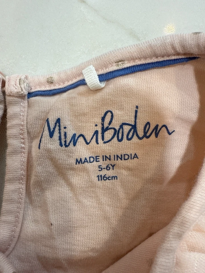 Mini Boden Girls Set 5-6Y Pink Tulle Top & Rainbow Dot Denim Skirt Outfit - Image 2 of 4