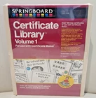 Certificate Library Vol.1 by Springboard software; Atari ST Disk w/Manual; CIB