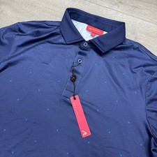 NWT Redvanly Ramey Polo Navy Blue Polka Dot Mens Sz M Golf Preppy