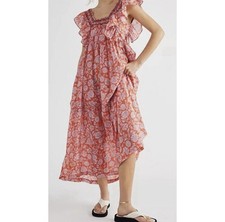 Free People Out & About Cotton Midi Slip Dress Women’s XS Cottagecore Boho