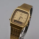 Seiko Quartz H461-5000 Ana-Digi Alarm Chronograph Gold-Plated Mens Watch 1980s