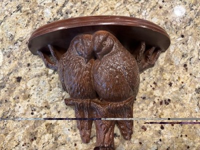 Burwood Doves Wall Shelf No. 2188 Love Birds Vintage Painted Brown