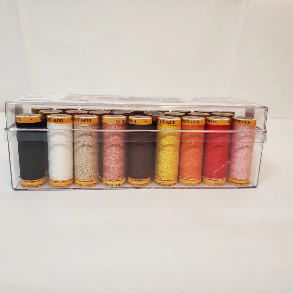 Gütermann 26 Spool Assorted Color Cotton Thread with Box Case USA - Image 2 of 4