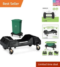 Alpine 16/23 Gallon Rolling Dolly - Durable Garbage Can Cart with Locking Wheels