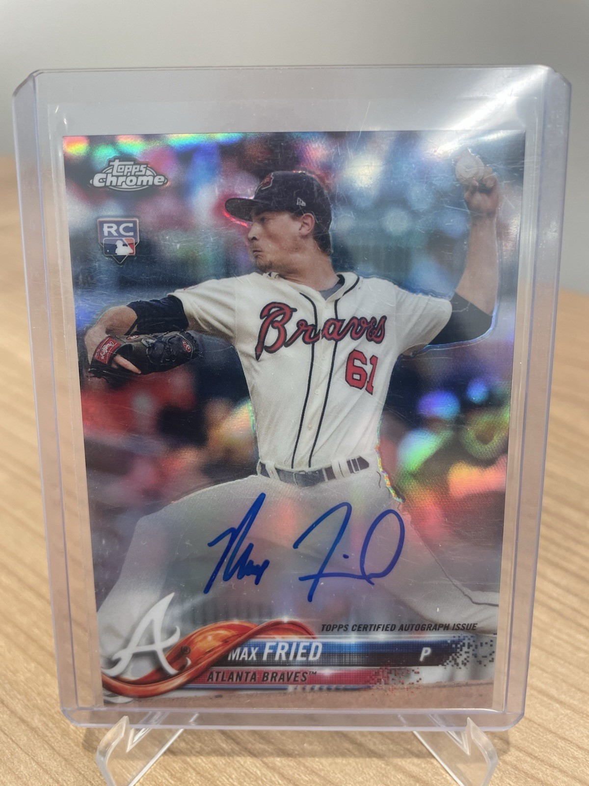 Max Fried - 2018 Topps Chrome Refractor Auto Rookie - #RA-MF /499 Atlanta Braves