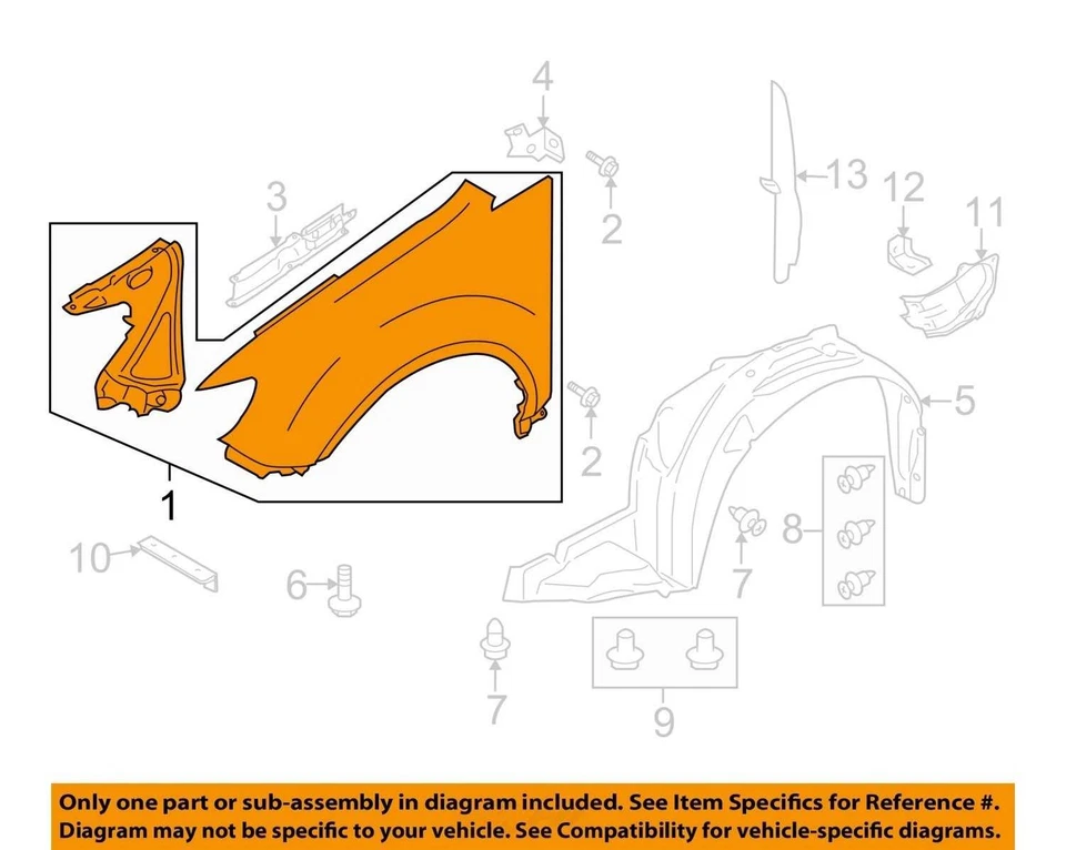 2008-2014 斯巴鲁翠贝卡发球杆挡泥板 UKC2I — 第 2/3 张图片