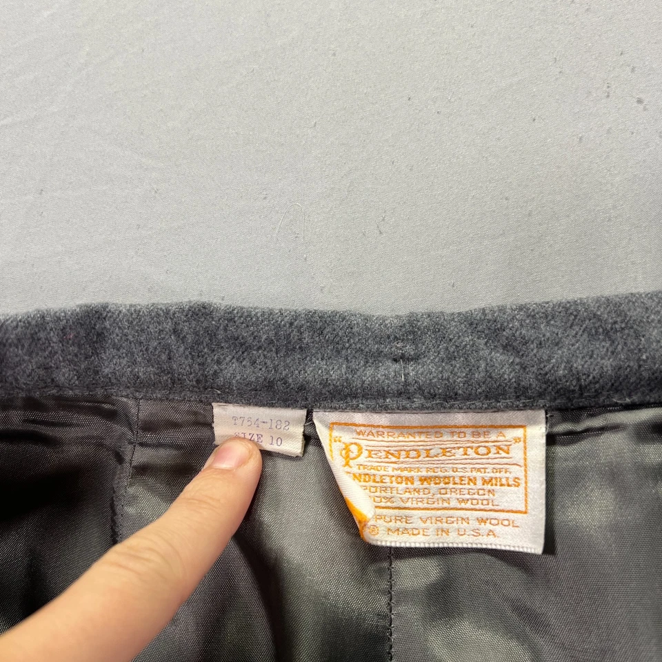 Terno calça pendleton vintage feminino 10 calças 28x30 lã virgem cinza EUA trabalho - Imagem 4 de 4