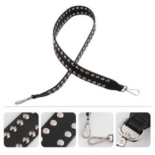 Punk Wide Strap Rivet Shoulder Bag Strap Women Bag Accessories Black 