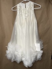 Mac Duggal Embroidered Tulle Cocktail Minidress White Size 6