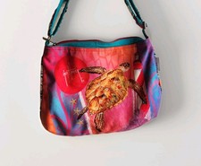 Guy Harvey Sea Turtles Crossbody Handbag 9"x14" with Adjustable Strap Colorful