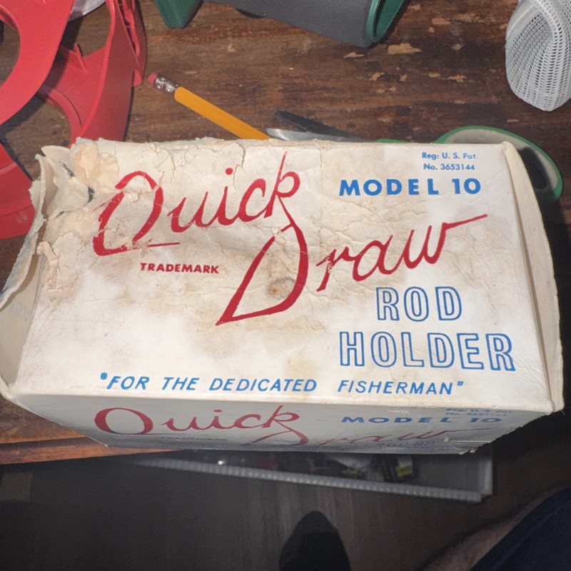 Vintage Quick Draw Model 10 Fishing Rod Holder NOS Original Box Made in USA