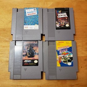 Lot Of 4 Nintendo NES Where's Waldo, Airwolf, MTV Remote Control, Shooting Range