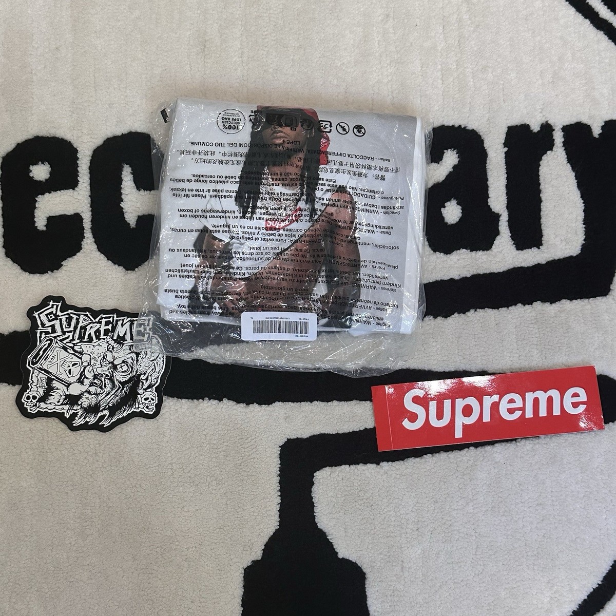 Supreme Playboi Carti Tee White T-Shirt FW25 Size XL NEW W