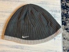 Nike Swoosh Youth Grey Knit Beanie Winter Hat One Size- Youth