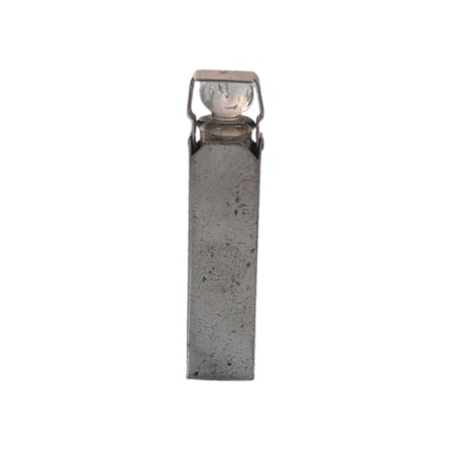 Wells Sterling Silver Crystal Glass Perfume Bottle Pendant Flask Vintage