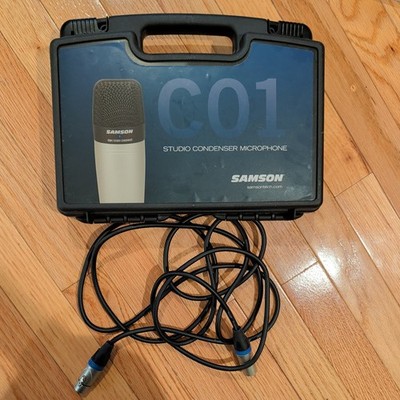 Samson C01 Studio Condenser Microphone w/ Case & XLR Cable Tested