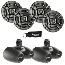 Polk Audio 2 pairs DB652 6.5" Speakers and Dual Wake Tower Black Enclosures