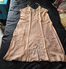 Large Size Unbranded Pink Rayon Full Slip Size 44 Excellent